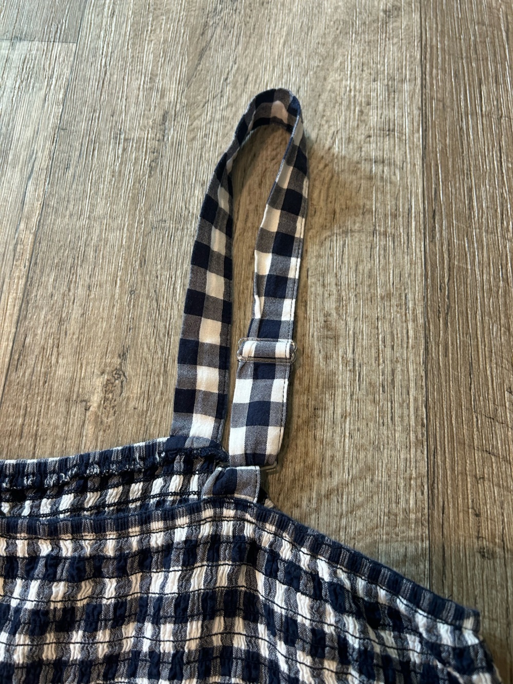Lane Bryant Navy Blue + White Gingham Midi Dress with Ruffle Hem. Size: L/XL - Picture 6 of 11